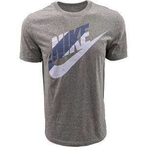 Nike Men's Purple Swoosh Block Futura Sportswear Athletic Performance Gray Shirt